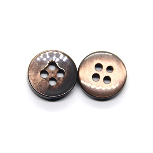 LKLNCXC Schaltflächen 30 Stück 4-Loch 9/10/11 mm Flache Hemdknöpfe aus Harz for Kleidungsdekorationen, handgefertigtes DIY-Zubehör, Grün, 11 mm(Brown,9mm) von LKLNCXC