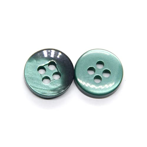 LKLNCXC Schaltflächen 30 Stück 4-Loch 9/10/11 mm Flache Hemdknöpfe aus Harz for Kleidungsdekorationen, handgefertigtes DIY-Zubehör, Grün, 11 mm(Green,9mm) von LKLNCXC