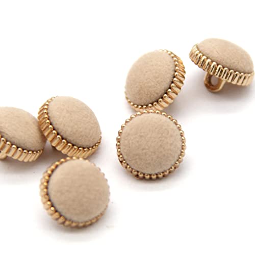 LKLNCXC Schaltflächen 6 Stück 13 mm Tweed-Stoff überzogene Metallschaft-Kleiderknöpfe for Kleidung, Hemd, Bluse, Dekorationen, DIY-Nähzubehör-Schwarz, 13 mm(Beige) von LKLNCXC