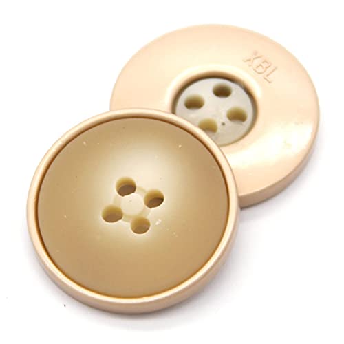 LKLNCXC Schaltflächen 6 Stück 4-Loch-Nähknöpfe aus Kunstharzmetall for Kleidung, Mantel, Anzug, dekorative handgefertigte Accessoires, Schwarz, 23 mm(Beige,18mm) von LKLNCXC