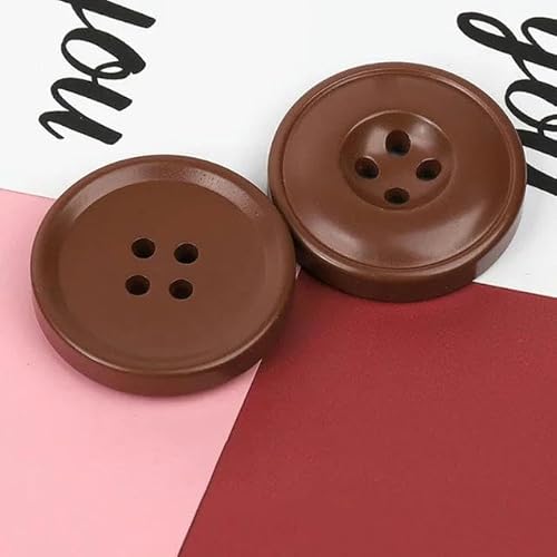 LKLNCXC Schaltflächen Neue 6 Stück Harzknöpfe mit 4 Löchern, Nähzubehör, komplette Größe for Kleidung, dekorative Knöpfe, handgefertigt, DIY, Weinrot, 15 mm(Coffee,30mm) von LKLNCXC