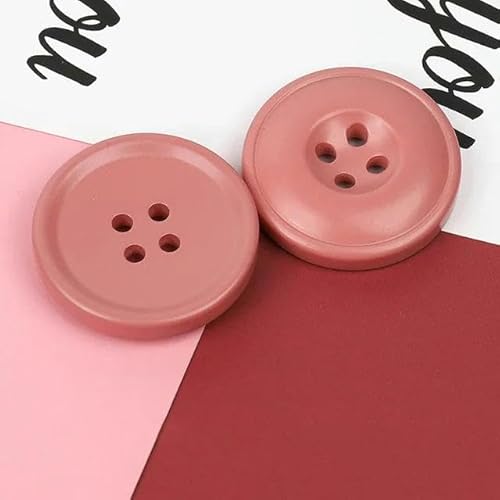LKLNCXC Schaltflächen Neue 6 Stück Harzknöpfe mit 4 Löchern, Nähzubehör, komplette Größe for Kleidung, dekorative Knöpfe, handgefertigt, DIY, Weinrot, 15 mm(Pink,28mm) von LKLNCXC
