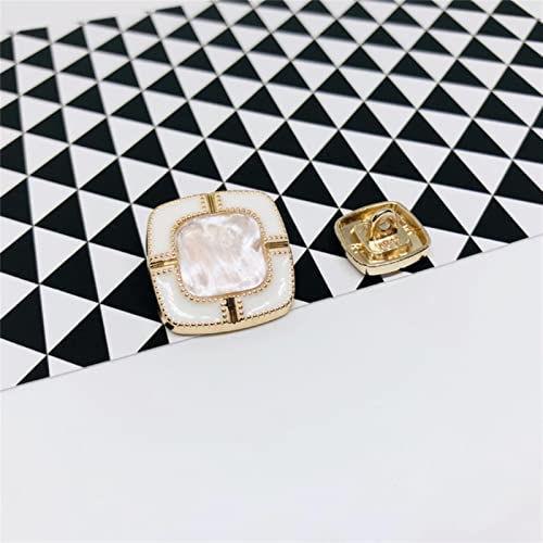 Schaltflächen 10 Stück 20 mm quadratische Metallknöpfe for Hemdmantel, handgefertigtes DIY-Nähzubehör, Damenkleidung, dekorative Knöpfe, schwarzes Quadrat, 25 mm, 10 Stück(White Square,15mm-10pcs) Schaltflächen 10 Stück 20 mm quadratische Metallknöpfe for Hemdmantel, handgefertigtes DIY-Nähzubehör, Damenkleidung, dekorative Knöpfe, schwarzes Quadrat, 25 mm, 10 Stück(White Square,15mm-10pcs) von LKLNCXC