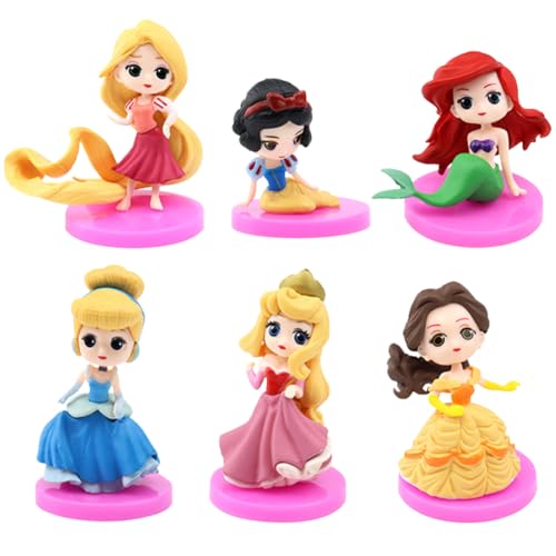 Princess Cake Topper, Glitter Prinzessin Kuchen Deko, Happy Birthday Tortendeko, Geburtstags Party liefert Ornamente Cake Topper Party Dekoration Lieferungen Kinder - 6pcs von LKNBIF