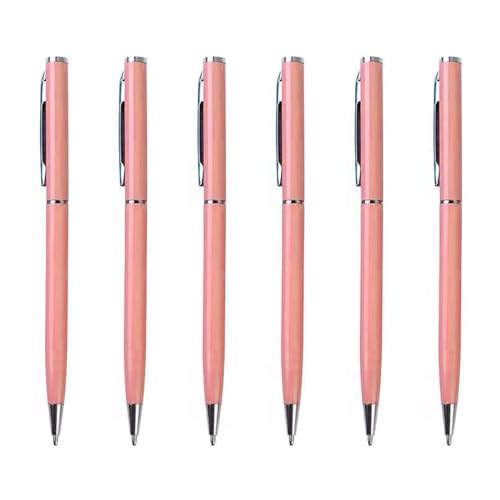 LKOOFHNM 6 Stück Büro-Stift, Metall-Kugelschreiber, Drehbewegung, Business-Stift, schreiben Sie reibungslos, Geschenkstift, Metallstift für detaillierte Arbeiten von LKOOFHNM