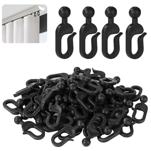 40pcs Verschiebbare Ringhaken, Kunststoff Vorhang Haken, Pavillon Gardinenhaken, Vorhang Haken mit Wetterfestem Kunststoff, Schwarze Rostfreie Gleithaken für Pavillonvorhänge Moskitonetze 40pcs Verschiebbare Ringhaken, Kunststoff Vorhang Haken, Pavillon Gardinenhaken, Vorhang Haken mit Wetterfestem Kunststoff, Schwarze Rostfreie Gleithaken für Pavillonvorhänge Moskitonetze von LKPUPKJ