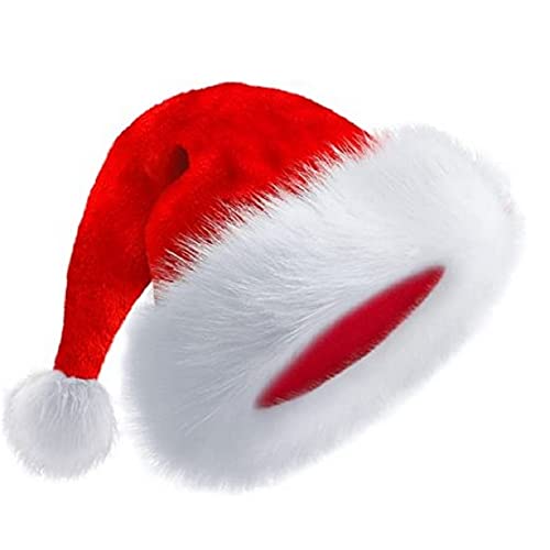 LKQBBSZ Nikolausmütze, Unisex, aus Samt, bequem, für Weihnachten, Neujahr, Feiertagsfeier (Rot) von LKQBBSZ