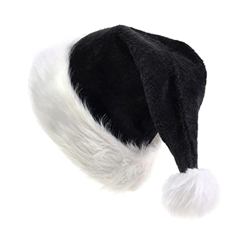 Schwarzer Weihnachtsmannhut für Kinder, Unisex, Samt, Weihnachtsmütze, Komfort, extra Plüsch, für Weihnachten, Neujahr, Party, Festlich Schwarzer Weihnachtsmannhut für Kinder, Unisex, Samt, Weihnachtsmütze, Komfort, extra Plüsch, für Weihnachten, Neujahr, Party, Festlich von LKQBBSZ