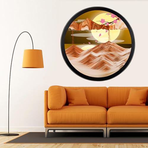 Sandbilder zum Drehen, 3D Wand Deko Fließende Sandmalerei, 360° Drehbar Bewegende Sandkunst, Dynamisch 3D Bewegtes Sandbild Natürliche Landschaft, Wand Deko Wohnzimmer Schlafzimmer,E-14.3in/36cm Sandbilder zum Drehen, 3D Wand Deko Fließende Sandmalerei, 360° Drehbar Bewegende Sandkunst, Dynamisch 3D Bewegtes Sandbild Natürliche Landschaft, Wand Deko Wohnzimmer Schlafzimmer,E-14.3in/36cm von LKQTNDA
