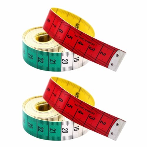 2 x Doppelseitiges Schneidermaßband, 1,5 m/60 Zoll Maßband mit festen Druckknöpfen, weiches Maß für Schneider, doppelseitiges Maßband für Körpermaße von LKTFATD