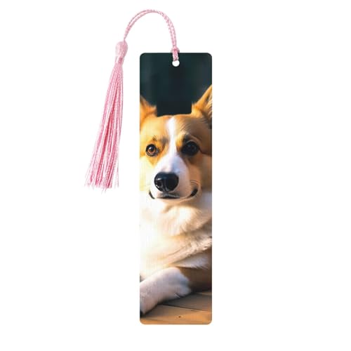 Holz-Lesezeichen für Männer und Frauen, Holz-Lesezeichen mit Löchern und Quasten, Vintage-Lesezeichen, intelligentes Corgi-Holz, hängende Anhänger, Ornamente, handgefertigte Bastel-Lesezeichen für Holz-Lesezeichen für Männer und Frauen, Holz-Lesezeichen mit Löchern und Quasten, Vintage-Lesezeichen, intelligentes Corgi-Holz, hängende Anhänger, Ornamente, handgefertigte Bastel-Lesezeichen für von LKTPSKQRY