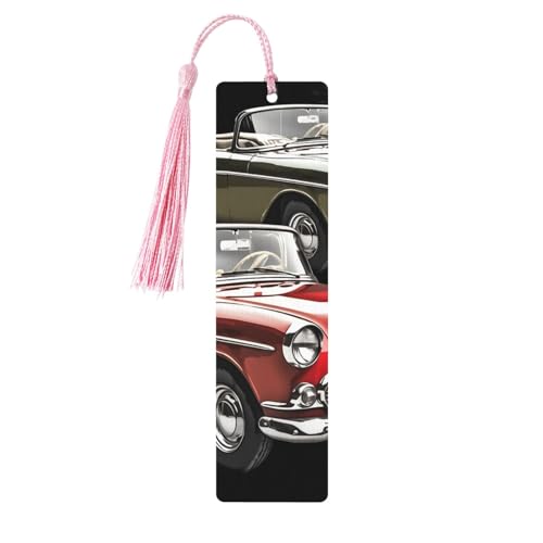 Holz-Lesezeichen für Männer und Frauen, Holz-Lesezeichen mit Löchern und Quasten, Vintage-Lesezeichen, klassisches Auto, Roadster, altmodische Holzanhänger, Ornamente, handgefertigte Holz-Lesezeichen für Männer und Frauen, Holz-Lesezeichen mit Löchern und Quasten, Vintage-Lesezeichen, klassisches Auto, Roadster, altmodische Holzanhänger, Ornamente, handgefertigte von LKTPSKQRY