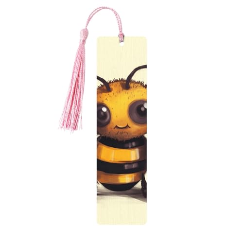 Holz-Lesezeichen für Männer und Frauen, Holz-Lesezeichen mit Löchern und Quasten, Vintage-Lesezeichen, niedliche Bienen-Holzanhänger, Ornamente, handgefertigte Bastel-Lesezeichen für Geschenke, 5 Holz-Lesezeichen für Männer und Frauen, Holz-Lesezeichen mit Löchern und Quasten, Vintage-Lesezeichen, niedliche Bienen-Holzanhänger, Ornamente, handgefertigte Bastel-Lesezeichen für Geschenke, 5 von LKTPSKQRY