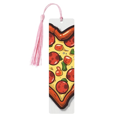 Holz-Lesezeichen für Männer und Frauen, Holz-Lesezeichen mit Löchern und Quasten, Vintage-Lesezeichen "I Love Pizza, Herz, Holzanhänger", Ornamente, handgefertigte Bastel-Lesezeichen für Geschenke, 5 Holz-Lesezeichen für Männer und Frauen, Holz-Lesezeichen mit Löchern und Quasten, Vintage-Lesezeichen "I Love Pizza, Herz, Holzanhänger", Ornamente, handgefertigte Bastel-Lesezeichen für Geschenke, 5 von LKTPSKQRY