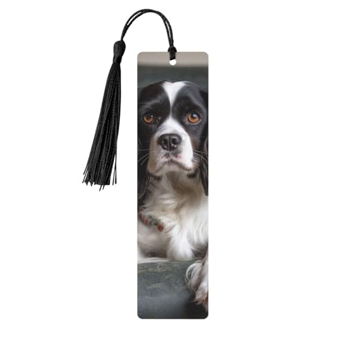Holz-Lesezeichen für Männer und Frauen, Holz-Lesezeichen mit Löchern und Quasten, Vintage-Lesezeichen Spaniel auf dem Sofa, Holzanhänger zum Aufhängen, Ornamente, handgefertigte Bastel-Lesezeichen für Holz-Lesezeichen für Männer und Frauen, Holz-Lesezeichen mit Löchern und Quasten, Vintage-Lesezeichen Spaniel auf dem Sofa, Holzanhänger zum Aufhängen, Ornamente, handgefertigte Bastel-Lesezeichen für von LKTPSKQRY