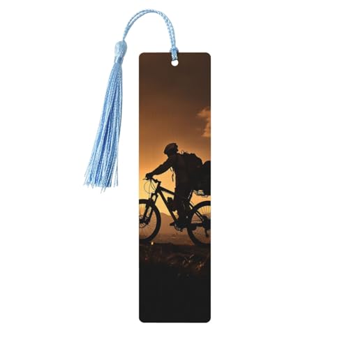 Holz-Lesezeichen für Männer und Frauen, Holz-Lesezeichen mit Löchern und Quasten, Vintage-Lesezeichen für Mountainbike am Abend, Holzanhänger, Ornamente, handgefertigte Bastel-Lesezeichen für Holz-Lesezeichen für Männer und Frauen, Holz-Lesezeichen mit Löchern und Quasten, Vintage-Lesezeichen für Mountainbike am Abend, Holzanhänger, Ornamente, handgefertigte Bastel-Lesezeichen für von LKTPSKQRY