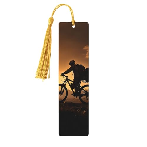 Holz-Lesezeichen für Männer und Frauen, Holz-Lesezeichen mit Löchern und Quasten, Vintage-Lesezeichen für Mountainbike am Abend, Holzanhänger, Ornamente, handgefertigte Bastel-Lesezeichen für Holz-Lesezeichen für Männer und Frauen, Holz-Lesezeichen mit Löchern und Quasten, Vintage-Lesezeichen für Mountainbike am Abend, Holzanhänger, Ornamente, handgefertigte Bastel-Lesezeichen für von LKTPSKQRY