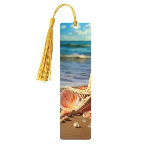 Holz-Lesezeichen für Männer und Frauen, Holz-Lesezeichen mit Löchern und Quasten, Vintage-Lesezeichen mit Muscheln am Sandstrand, Holzanhänger zum Aufhängen, Ornamente, handgefertigte Holz-Lesezeichen für Männer und Frauen, Holz-Lesezeichen mit Löchern und Quasten, Vintage-Lesezeichen mit Muscheln am Sandstrand, Holzanhänger zum Aufhängen, Ornamente, handgefertigte von LKTPSKQRY