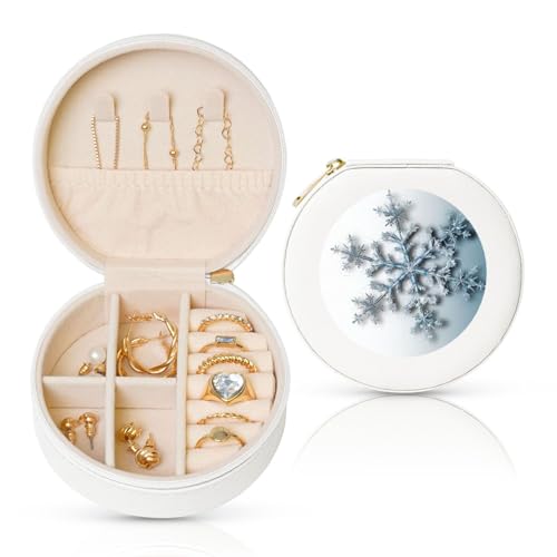 LKTPSKQRY Reise-Schmuckschatulle, Leder, klein, Schmuck-Organizer für Damen, tragbarer Schmuckkoffer, transparent, Schneeflocken-Display, Aufbewahrungsboxen, Mini-Reiseetui für Halsketten, Ringe LKTPSKQRY Reise-Schmuckschatulle, Leder, klein, Schmuck-Organizer für Damen, tragbarer Schmuckkoffer, transparent, Schneeflocken-Display, Aufbewahrungsboxen, Mini-Reiseetui für Halsketten, Ringe von LKTPSKQRY