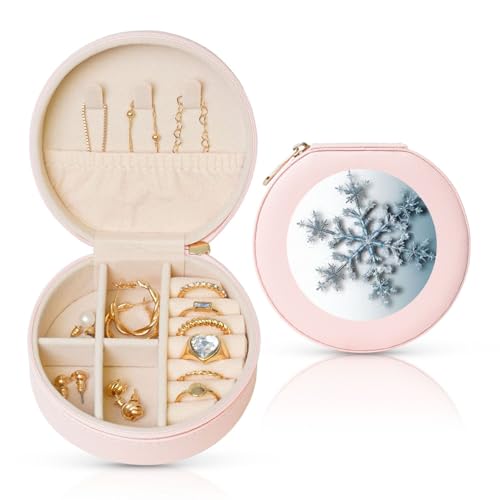 LKTPSKQRY Reise-Schmuckschatulle, Leder, klein, Schmuck-Organizer für Damen, tragbarer Schmuckkoffer, transparent, Schneeflocken-Display, Aufbewahrungsboxen, Mini-Reiseetui für Halsketten, Ringe LKTPSKQRY Reise-Schmuckschatulle, Leder, klein, Schmuck-Organizer für Damen, tragbarer Schmuckkoffer, transparent, Schneeflocken-Display, Aufbewahrungsboxen, Mini-Reiseetui für Halsketten, Ringe von LKTPSKQRY