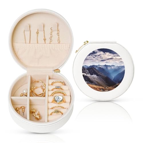 LKTPSKQRY Reise-Schmuckschatulle, Leder, klein, Schmuck-Organizer für Damen, tragbares Schmuckkästchen, Alpen-Panorama-Display, Aufbewahrungsboxen, Mini-Reiseetui für Halsketten, Ringe LKTPSKQRY Reise-Schmuckschatulle, Leder, klein, Schmuck-Organizer für Damen, tragbares Schmuckkästchen, Alpen-Panorama-Display, Aufbewahrungsboxen, Mini-Reiseetui für Halsketten, Ringe von LKTPSKQRY