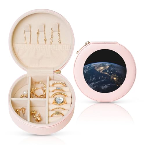 LKTPSKQRY Reise-Schmuckschatulle, Leder, klein, Schmuck-Organizer für Damen, tragbares Schmuckkästchen, Erde aus dem Weltraum, Aufbewahrungsboxen, Mini-Reiseetui für Halsketten, Ringe LKTPSKQRY Reise-Schmuckschatulle, Leder, klein, Schmuck-Organizer für Damen, tragbares Schmuckkästchen, Erde aus dem Weltraum, Aufbewahrungsboxen, Mini-Reiseetui für Halsketten, Ringe von LKTPSKQRY