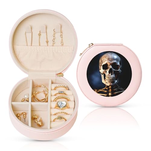 LKTPSKQRY Reise-Schmuckschatulle, Leder, klein, Schmuck-Organizer für Damen, tragbares Schmuckkästchen, Skelett-Display, Aufbewahrungsboxen, Mini-Reiseetui für Halsketten, Ringe LKTPSKQRY Reise-Schmuckschatulle, Leder, klein, Schmuck-Organizer für Damen, tragbares Schmuckkästchen, Skelett-Display, Aufbewahrungsboxen, Mini-Reiseetui für Halsketten, Ringe von LKTPSKQRY