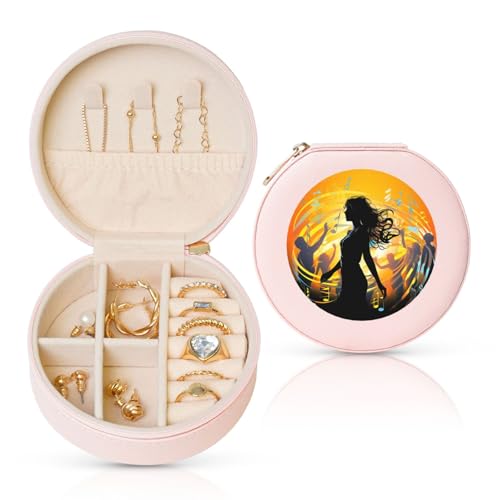 LKTPSKQRY Reise-Schmuckschatulle, Leder, klein, Schmuck-Organizer für Damen, tragbares Schmuckkästchen, Tanzmusik, Aufbewahrungsboxen, Mini-Reiseetui für Halsketten, Ringe LKTPSKQRY Reise-Schmuckschatulle, Leder, klein, Schmuck-Organizer für Damen, tragbares Schmuckkästchen, Tanzmusik, Aufbewahrungsboxen, Mini-Reiseetui für Halsketten, Ringe von LKTPSKQRY