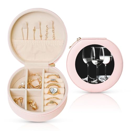 LKTPSKQRY Reise-Schmuckschatulle, Leder, klein, Schmuck-Organizer für Damen, tragbares Schmuckkästchen, Weingläser, Aufbewahrungsboxen, Mini-Reiseetui für Halsketten, Ringe LKTPSKQRY Reise-Schmuckschatulle, Leder, klein, Schmuck-Organizer für Damen, tragbares Schmuckkästchen, Weingläser, Aufbewahrungsboxen, Mini-Reiseetui für Halsketten, Ringe von LKTPSKQRY