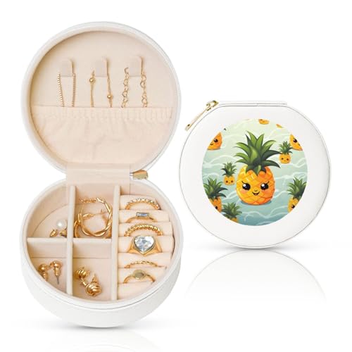 LKTPSKQRY Reise-Schmuckschatulle, Leder, klein, Schmuck-Organizer für Damen, tragbares Schmuckkästchen, niedliche Ananas-Aufbewahrungsbox, Mini-Reiseetui für Halsketten, Ringe LKTPSKQRY Reise-Schmuckschatulle, Leder, klein, Schmuck-Organizer für Damen, tragbares Schmuckkästchen, niedliche Ananas-Aufbewahrungsbox, Mini-Reiseetui für Halsketten, Ringe von LKTPSKQRY
