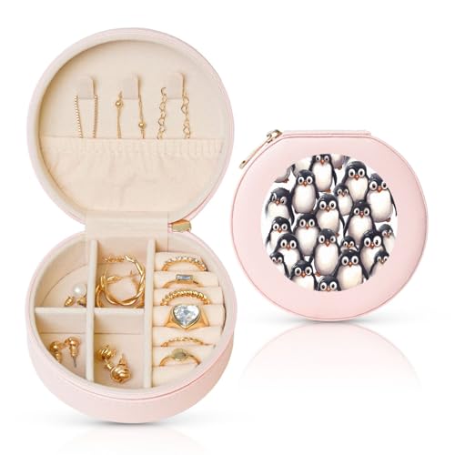 LKTPSKQRY Reise-Schmuckschatulle, Leder, klein, Schmuck-Organizer für Damen, tragbares Schmuckkästchen, niedliche Pinguine, Skizzen-Display, Aufbewahrungsboxen, Mini-Reiseetui für Halsketten, Ringe LKTPSKQRY Reise-Schmuckschatulle, Leder, klein, Schmuck-Organizer für Damen, tragbares Schmuckkästchen, niedliche Pinguine, Skizzen-Display, Aufbewahrungsboxen, Mini-Reiseetui für Halsketten, Ringe von LKTPSKQRY