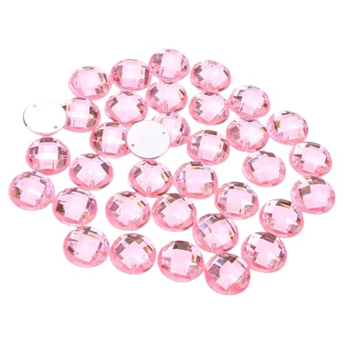 LKXHarleya 100 Flache Kristallperlen, 8 mm runde Acryl-Strasssteine ​​für Modeschmuckherstellung, Basteln, Verzierungen, Rosa 1 von LKXHarleya