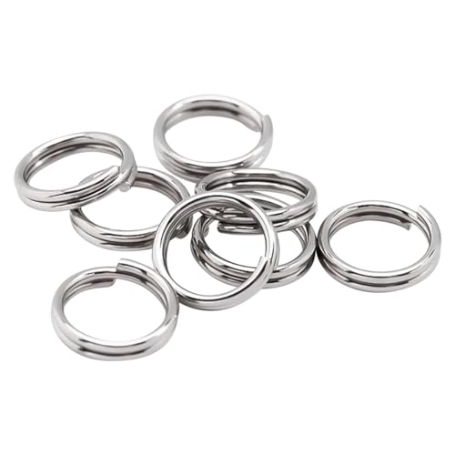 LKXHarleya 100 Stück runde Spaltringe aus Edelstahl, Verbinder mit 7 mm doppelter Öffnung für Schlüsselanhänger, Schmuckherstellung, DIY-Bastelarbeiten, Stahl LKXHarleya 100 Stück runde Spaltringe aus Edelstahl, Verbinder mit 7 mm doppelter Öffnung für Schlüsselanhänger, Schmuckherstellung, DIY-Bastelarbeiten, Stahl von LKXHarleya