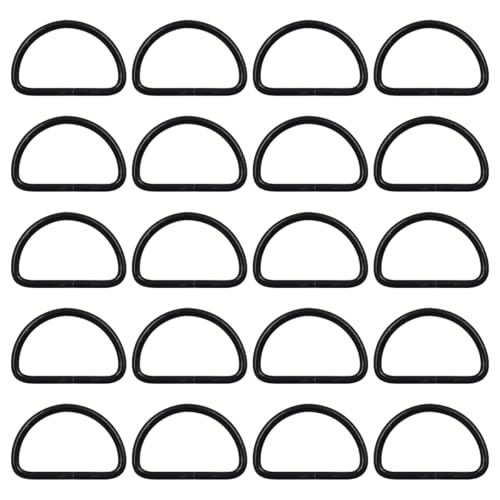 LKXHarleya 20 verstellbare halbrunde D-Ringe, 15 mm, Metall, für Taschen, Gürtel, Gurtbänder, DIY-Zubehör, Schwarz von LKXHarleya
