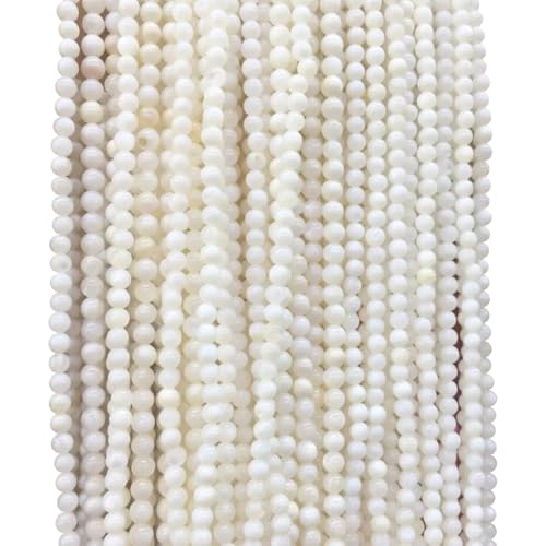 LKXHarleya 37 Stück runde lose Perlen, 12 mm, natürliche Muschelperlen für Armbänder, Ohrringe, Schmuckherstellung, Bastelzubehör (1) von LKXHarleya