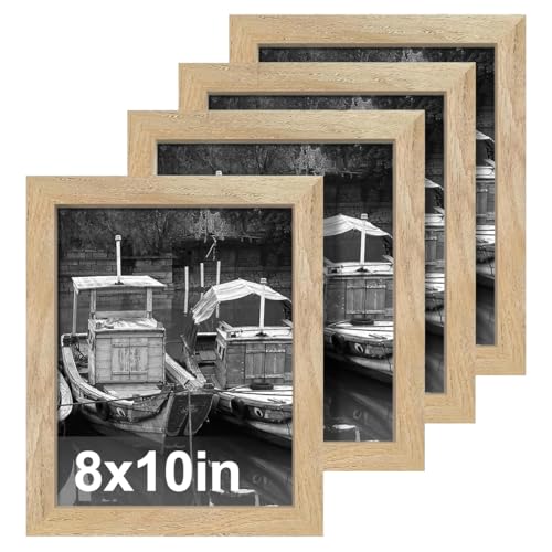 LKXHarleya 4er-Set, einfach zu montierender dekorativer Bilderrahmen, 20 x 25 cm, Holz-Bilderrahmen für Galerien, Home Office, Natur von LKXHarleya
