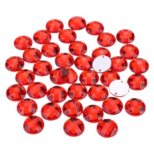 LKXHarleya 50 Flache Kristallperlen, 12 mm runde Acryl-Strasssteine für Modeschmuck, Basteln und Verzierungen, Rot LKXHarleya 50 Flache Kristallperlen, 12 mm runde Acryl-Strasssteine für Modeschmuck, Basteln und Verzierungen, Rot von LKXHarleya