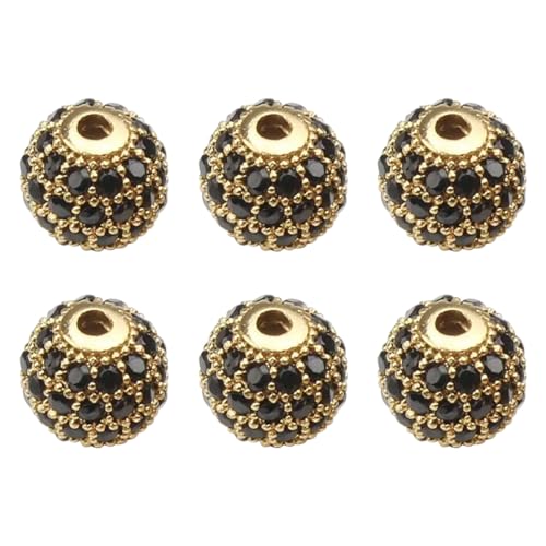 LKXHarleya 6 Stück glänzende Kristallsteine, 10 mm runde Metallperlen für Armbänder, Halsketten, Ohrringe, Schmuckherstellung, Basteln, 2 LKXHarleya 6 Stück glänzende Kristallsteine, 10 mm runde Metallperlen für Armbänder, Halsketten, Ohrringe, Schmuckherstellung, Basteln, 2 von LKXHarleya