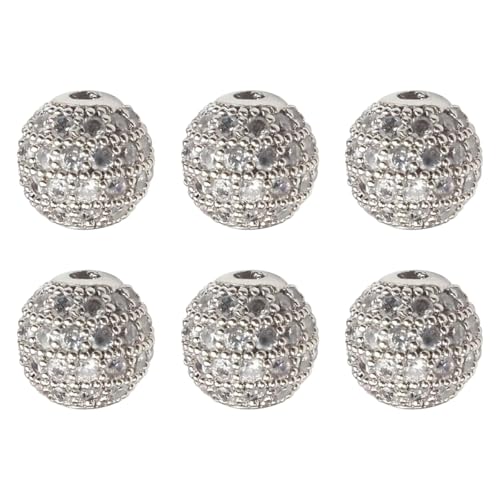 LKXHarleya 6 Stück glänzende Kristallsteine, Weltraumperlen, 10 mm, runde Metallperlen für Armbänder, Halsketten, Ohrringe, Schmuckherstellung, Basteln, 4 LKXHarleya 6 Stück glänzende Kristallsteine, Weltraumperlen, 10 mm, runde Metallperlen für Armbänder, Halsketten, Ohrringe, Schmuckherstellung, Basteln, 4 von LKXHarleya