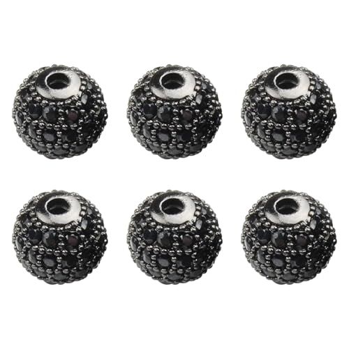 LKXHarleya 6 Stück glänzende Kristallsteine, Weltraumperlen, 6 mm, runde Metallperlen für Armband, Halskette, Ohrringe, Schmuckherstellung, DIY, Basteln, 1 LKXHarleya 6 Stück glänzende Kristallsteine, Weltraumperlen, 6 mm, runde Metallperlen für Armband, Halskette, Ohrringe, Schmuckherstellung, DIY, Basteln, 1 von LKXHarleya