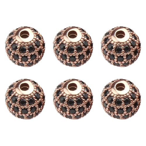 LKXHarleya 6 Stück glänzende Kristallsteine, Weltraumperlen, 8 mm runde Metallperlen für Armbänder, Halsketten, Ohrringe, Schmuckherstellung, Basteln, 3 LKXHarleya 6 Stück glänzende Kristallsteine, Weltraumperlen, 8 mm runde Metallperlen für Armbänder, Halsketten, Ohrringe, Schmuckherstellung, Basteln, 3 von LKXHarleya