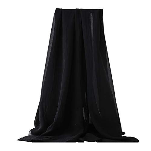 LKXHarleya Chiffon Stoff Sheer, Brautkleid Stoff, Soft Touch Georgette Kleid Material, Meterware, Durchgehende LäNge, Schwarz LKXHarleya Chiffon Stoff Sheer, Brautkleid Stoff, Soft Touch Georgette Kleid Material, Meterware, Durchgehende LäNge, Schwarz von LKXHarleya