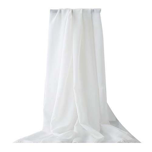 LKXHarleya Chiffon Stoff Sheer, Brautkleid Stoff, Soft Touch Georgette Kleid Material, Meterware, Durchgehende LäNge, Weiß LKXHarleya Chiffon Stoff Sheer, Brautkleid Stoff, Soft Touch Georgette Kleid Material, Meterware, Durchgehende LäNge, Weiß von LKXHarleya