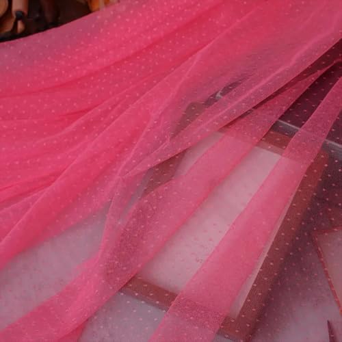 LKXHarleya Weicher Stretch-Spitzenstoff, 100 x 160 cm, Gepunkteter Netzstoff, für Brautkleider, Kostüme, Nähen, Basteln, Rosarot LKXHarleya Weicher Stretch-Spitzenstoff, 100 x 160 cm, Gepunkteter Netzstoff, für Brautkleider, Kostüme, Nähen, Basteln, Rosarot von LKXHarleya