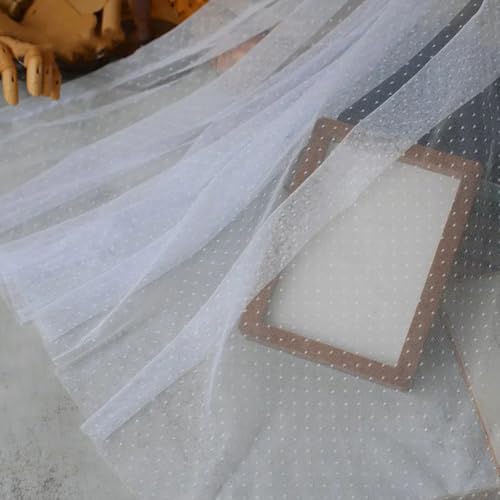 LKXHarleya Weicher Stretch-Spitzenstoff, 100 x 160 cm, Gepunkteter Netzstoff, für Brautkleider, Kostüme, Nähen, Basteln, Weiß LKXHarleya Weicher Stretch-Spitzenstoff, 100 x 160 cm, Gepunkteter Netzstoff, für Brautkleider, Kostüme, Nähen, Basteln, Weiß von LKXHarleya
