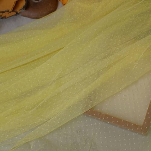 LKXHarleya Weicher Stretch-Spitzenstoff, 100 x 160 cm Gepunkteter Netzstoff für Brautkleider, Kostüme, Nähen, Basteln, Gelb LKXHarleya Weicher Stretch-Spitzenstoff, 100 x 160 cm Gepunkteter Netzstoff für Brautkleider, Kostüme, Nähen, Basteln, Gelb von LKXHarleya