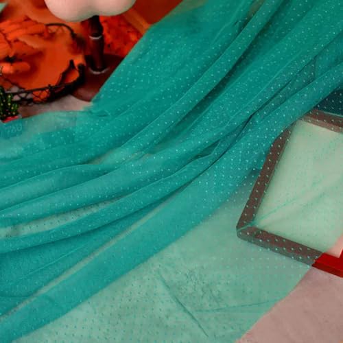 LKXHarleya Weicher Stretch-Spitzenstoff, 100 x 160 cm Gepunkteter Netzstoff für Brautkleider, Kostüme, Nähen, Basteln, Pfauengrün LKXHarleya Weicher Stretch-Spitzenstoff, 100 x 160 cm Gepunkteter Netzstoff für Brautkleider, Kostüme, Nähen, Basteln, Pfauengrün von LKXHarleya