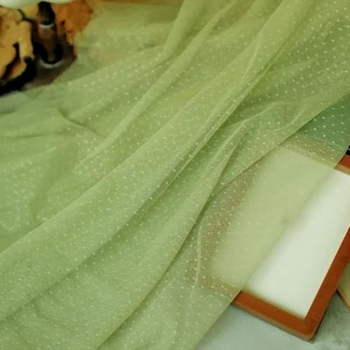 LKXHarleya Weicher Stretch-Spitzenstoff 100 x 160 cm Gepunkteter Netzstoff für Brautkleider, Kostüme, Nähen, Basteln, Avocadogrün LKXHarleya Weicher Stretch-Spitzenstoff 100 x 160 cm Gepunkteter Netzstoff für Brautkleider, Kostüme, Nähen, Basteln, Avocadogrün von LKXHarleya
