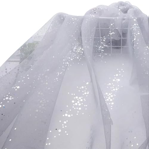 LKXHarleya Weicher Stretch-Stoff, 100 x 160 cm, glitzernder Netzstoff mit Punkten, für Hochzeitskostüme, Nähen, Basteln, Grau LKXHarleya Weicher Stretch-Stoff, 100 x 160 cm, glitzernder Netzstoff mit Punkten, für Hochzeitskostüme, Nähen, Basteln, Grau von LKXHarleya