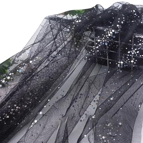 LKXHarleya Weicher Stretch-Stoff, 100 x 160 cm, glitzernder Netzstoff mit Punkten, für Hochzeitskostüme, Nähen, Basteln, Schwarz LKXHarleya Weicher Stretch-Stoff, 100 x 160 cm, glitzernder Netzstoff mit Punkten, für Hochzeitskostüme, Nähen, Basteln, Schwarz von LKXHarleya